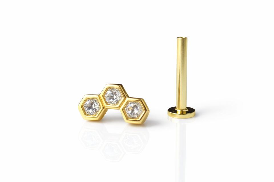 14 Ayar Altın Petek Piercing