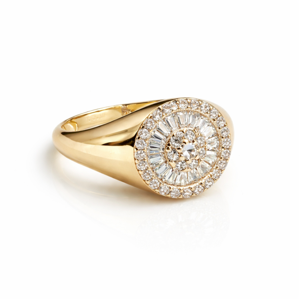 14 Ayar Altın Trapez Taşlı Minimal Eklem Yüzük