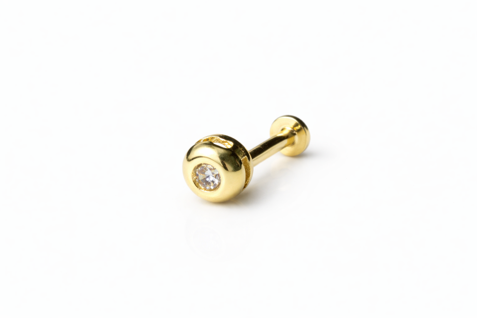 14 Ayar Altın Tektaş Tragus Piercing