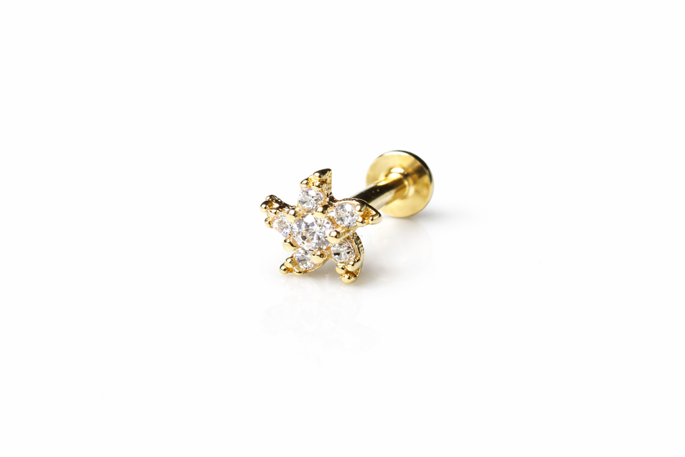14 Ayar Altın Yıldız Tragus Piercing