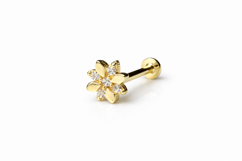 14 Ayar Altın Papatya Tragus Piercing