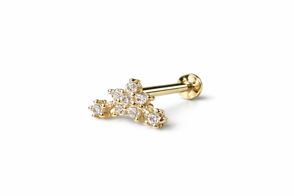 14 Ayar Altın Üç Sıra Tragus Piercing