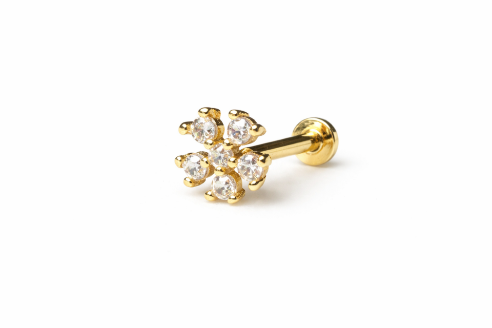 14 Ayar Altın Papatya Tragus Piercing