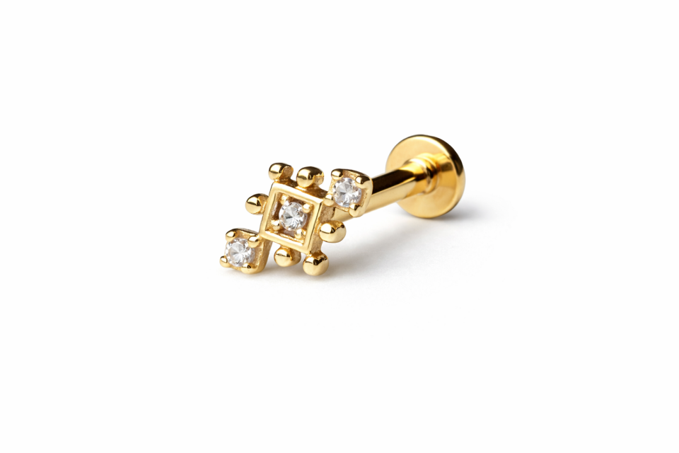 14 Ayar Altın Aurora Frame Tragus Piercing