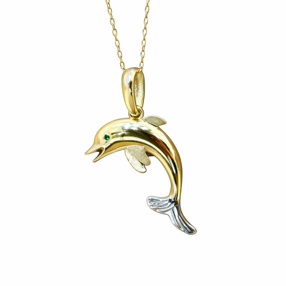 14 Ayar Altın Yunus Şans Kolyesi – Anlamlı ve Zarif Tasarım